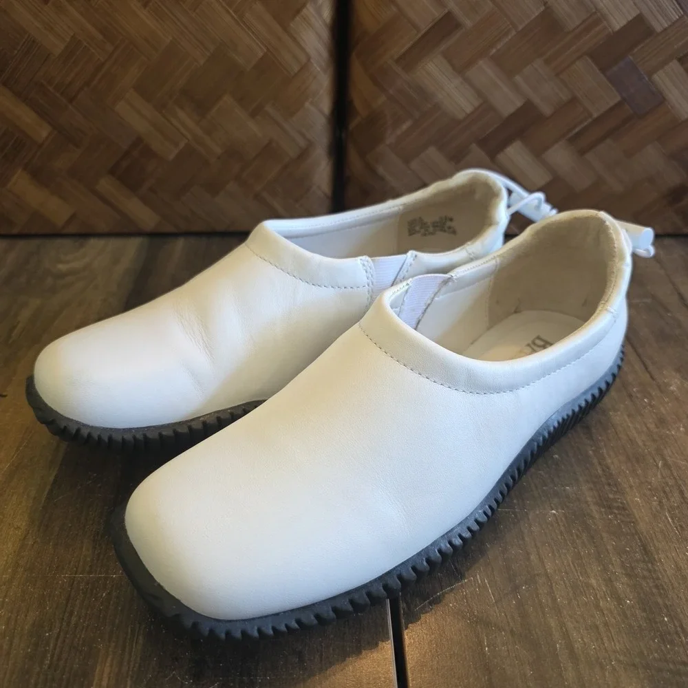 Bass Shoes Women's Size 5.5M White Leather Leila Slip On‎ Comfort Loafer Casual